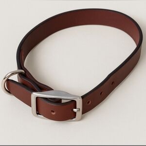 🐕 Extra Large Sturdy Leather Dog Collar Brown with Silver Buckle XL